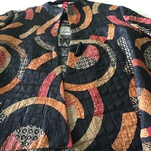 IC by Connie K Asian print short jacket one button closure size M